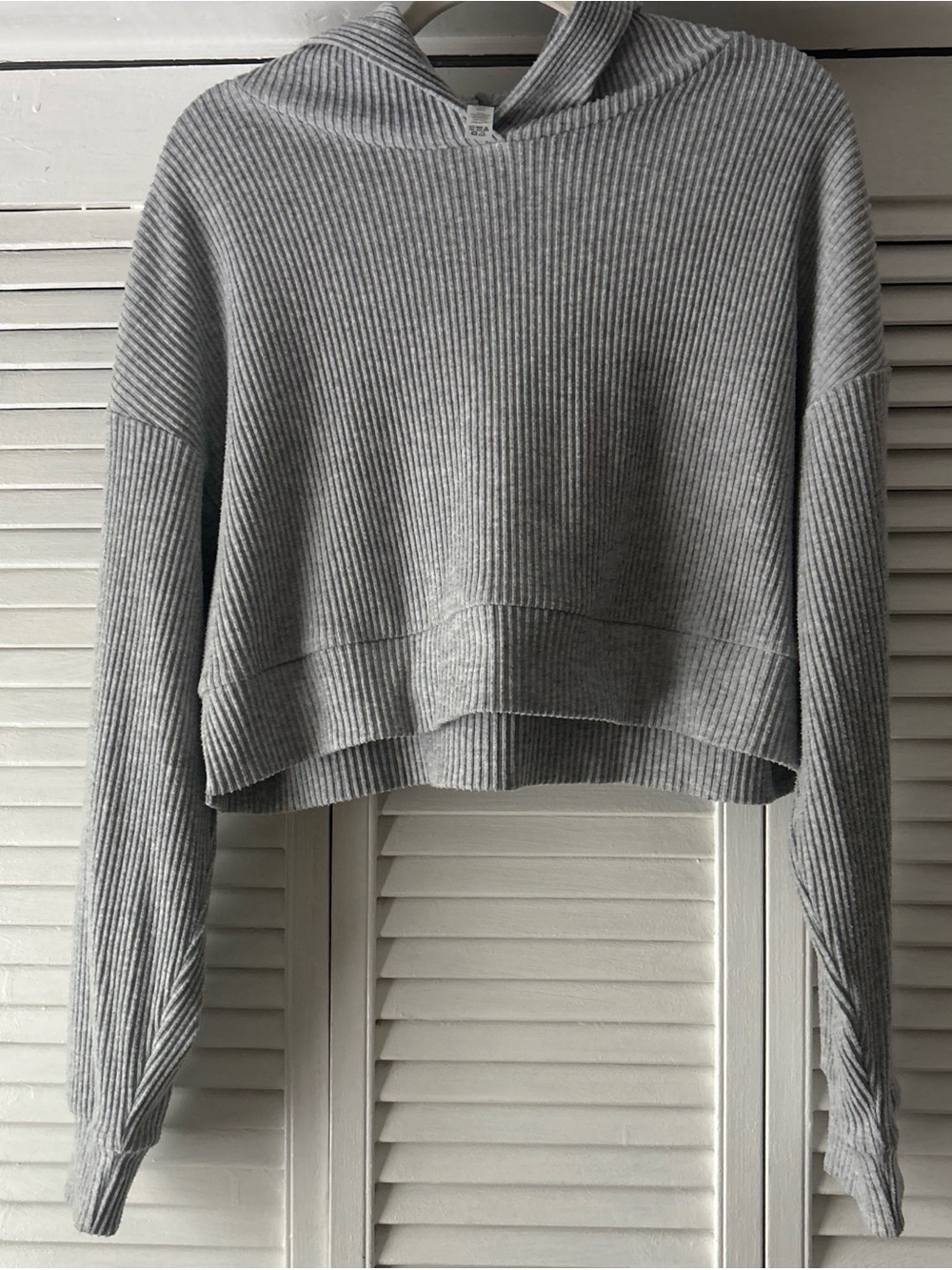 Alo Muse Grey Ribbed Hoodie